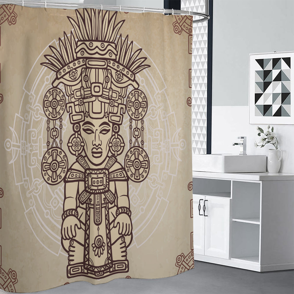 Ancient Mayan Statue Print Shower Curtain