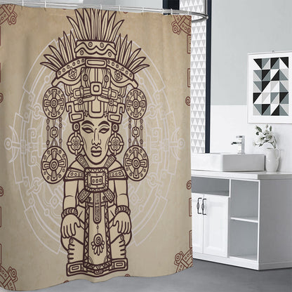 Ancient Mayan Statue Print Shower Curtain