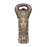 Ancient Mayan Statue Print Single Neoprene Wine Tote