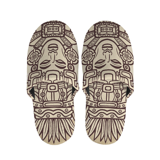 Ancient Mayan Statue Print Slippers