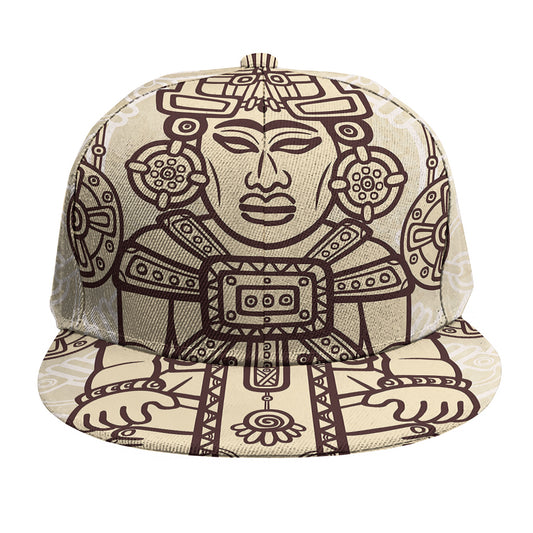 Ancient Mayan Statue Print Snapback Cap