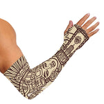Ancient Mayan Statue Print Sun Protection Arm Sleeves