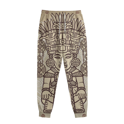 Ancient Mayan Statue Print Sweatpants