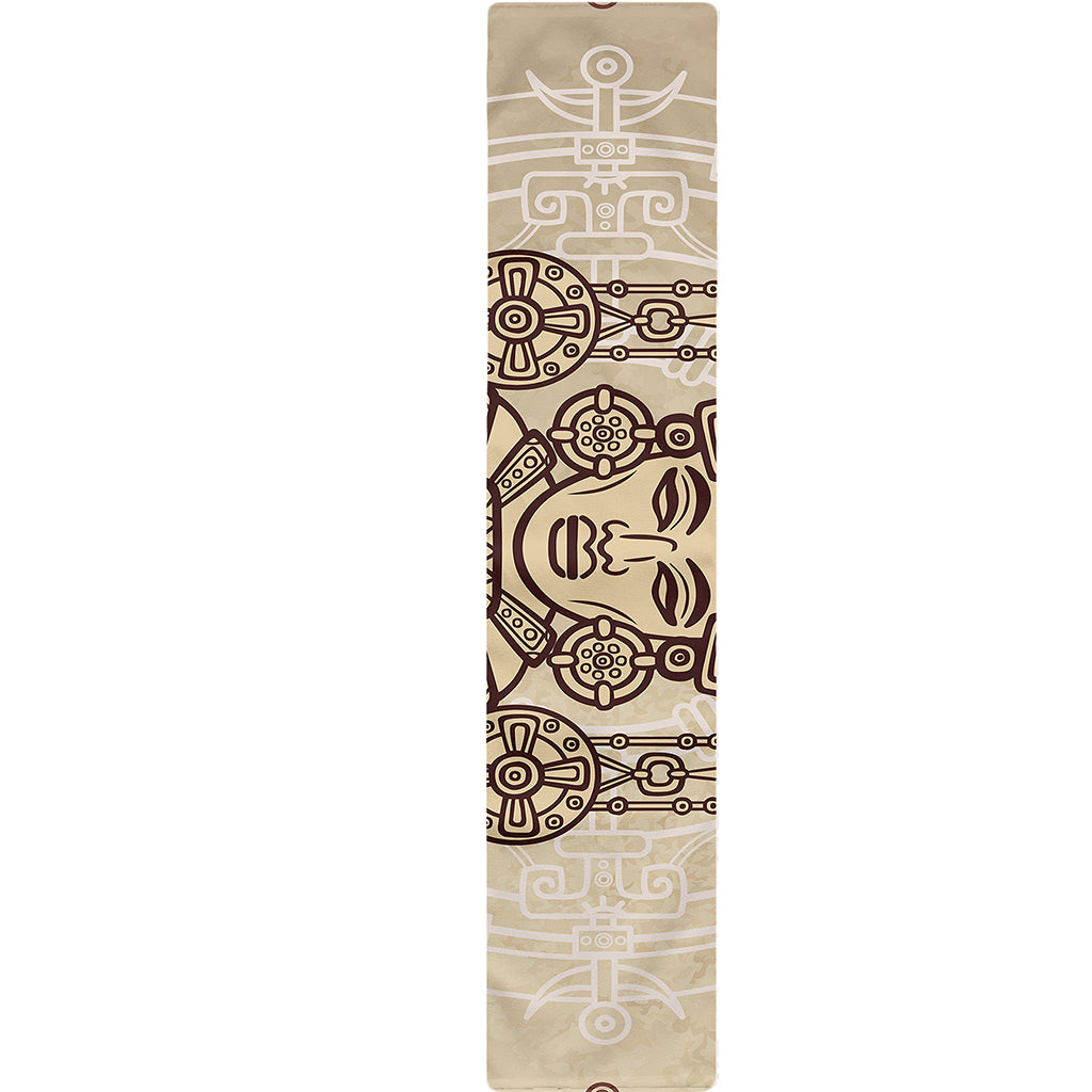 Ancient Mayan Statue Print Table Runner