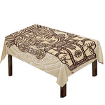 Ancient Mayan Statue Print Tablecloth