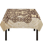 Ancient Mayan Statue Print Tablecloth
