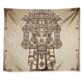 Ancient Mayan Statue Print Tapestry