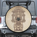 Ancient Mayan Statue Print Tire Cover With Camera Hole