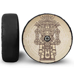 Ancient Mayan Statue Print Tire Cover With Camera Hole