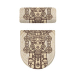 Ancient Mayan Statue Print Toilet Lid And Tank Cover Set