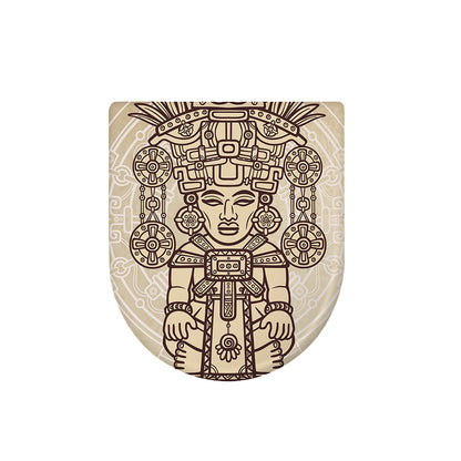 Ancient Mayan Statue Print Toilet Lid Cover