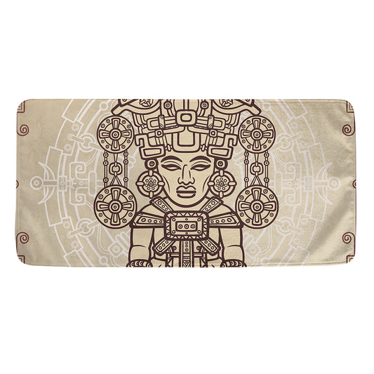 Ancient Mayan Statue Print Towel