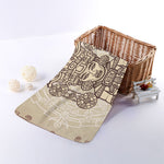 Ancient Mayan Statue Print Towel