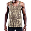Ancient Mayan Statue Print Men's Workout Tank Top