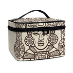 Ancient Mayan Statue Print Travel Makeup Bag