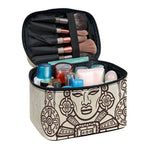 Ancient Mayan Statue Print Travel Makeup Bag