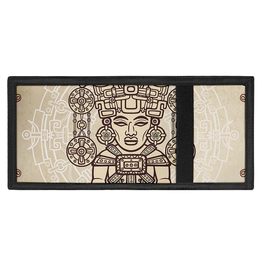 Ancient Mayan Statue Print Trifold Wallet