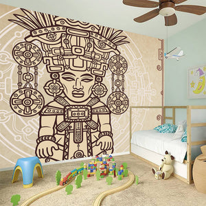 Ancient Mayan Statue Print Wall Sticker