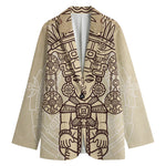 Ancient Mayan Statue Print Women's Blazer