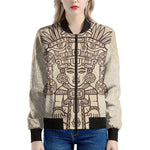 Ancient Mayan Statue Print Women's Bomber Jacket