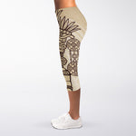 Ancient Mayan Statue Print Women's Capri Leggings