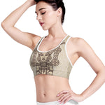 Ancient Mayan Statue Print Women's Sports Bra