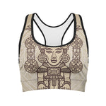 Ancient Mayan Statue Print Women's Sports Bra