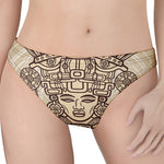 Ancient Mayan Statue Print Women's Thong