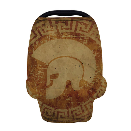 Ancient Spartan Helmet Print Baby Seat Cover