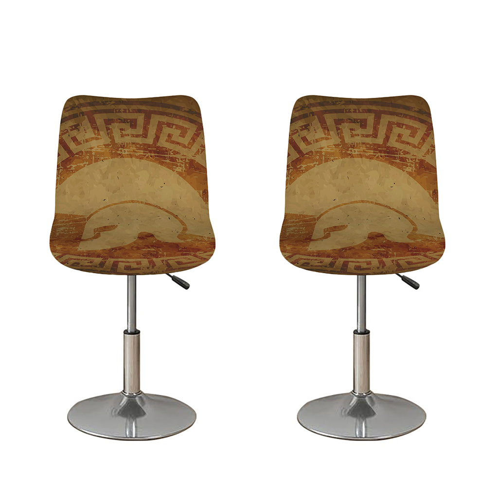 Ancient Spartan Helmet Print Bar Stool Covers