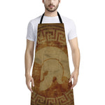 Ancient Spartan Helmet Print Bib Apron With Pocket