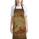 Ancient Spartan Helmet Print Bib Apron With Pocket