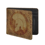 Ancient Spartan Helmet Print Bifold Wallet