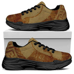 Ancient Spartan Helmet Print Black Chunky Shoes