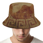 Ancient Spartan Helmet Print Bucket Hat