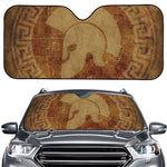 Ancient Spartan Helmet Print Car Windshield Sun Shade