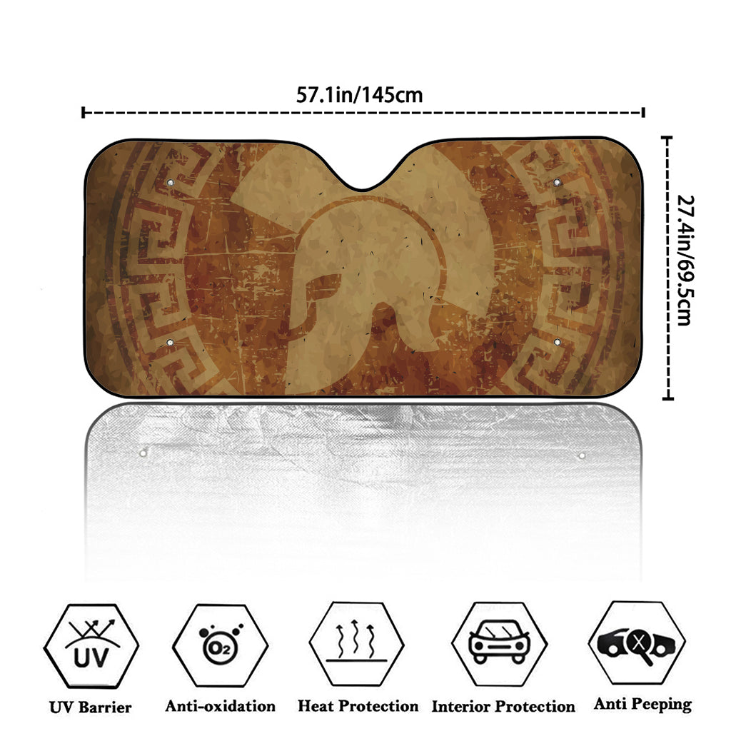 Ancient Spartan Helmet Print Car Windshield Sun Shade