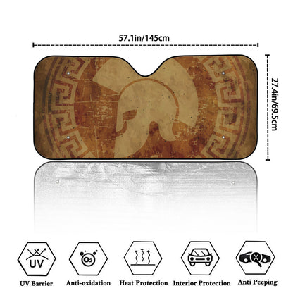 Ancient Spartan Helmet Print Car Windshield Sun Shade