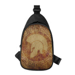 Ancient Spartan Helmet Print Chest Bag