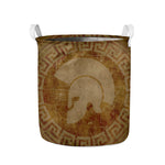 Ancient Spartan Helmet Print Collapsible Laundry Basket