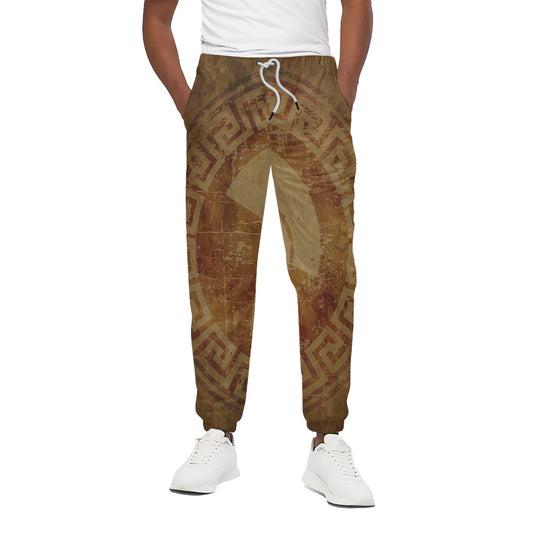 Ancient Spartan Helmet Print Cotton Pants