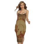 Ancient Spartan Helmet Print Cross Back Cami Dress