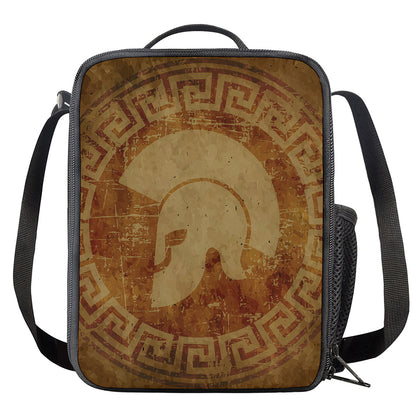 Ancient Spartan Helmet Print Crossbody Lunch Bag