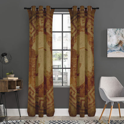 Ancient Spartan Helmet Print Curtain