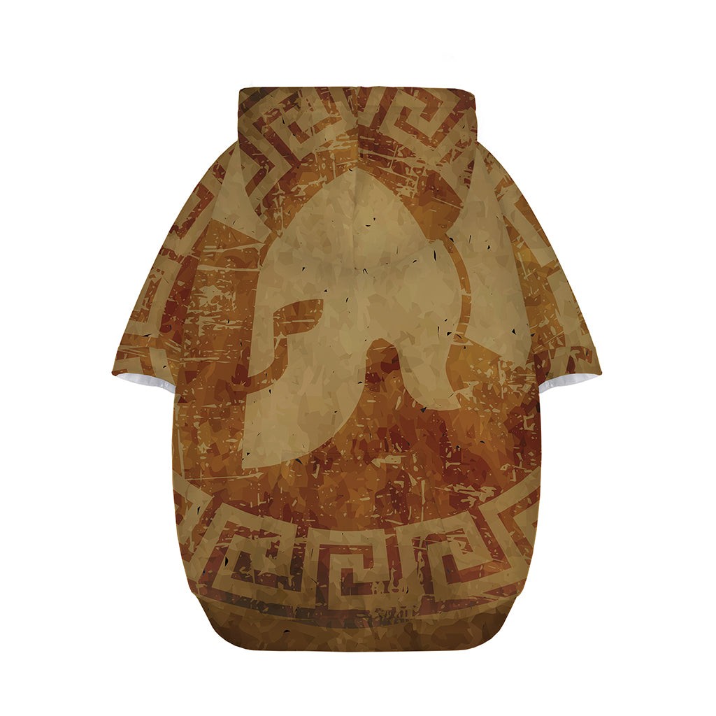 Ancient Spartan Helmet Print Dog Zip Up Hoodie