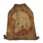 Ancient Spartan Helmet Print Drawstring Bag