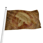 Ancient Spartan Helmet Print Flag