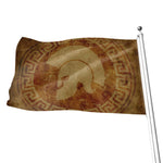 Ancient Spartan Helmet Print Flag