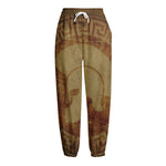 Ancient Spartan Helmet Print Fleece Lined Knit Pants