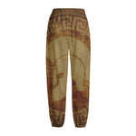Ancient Spartan Helmet Print Fleece Lined Knit Pants
